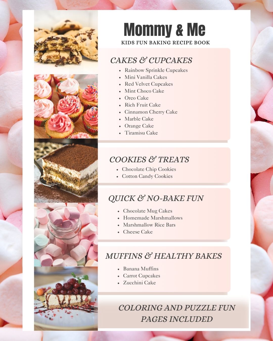 Mommy & Me Fun Baking Recipe Book (Physical Book + Free Washable Markers)